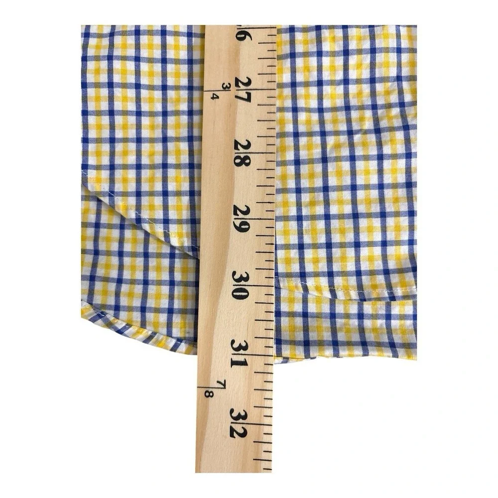 Polo Ralph Lauren Shirt Medium Blue Yellow Plaid Pony Button Up Long Sleeve